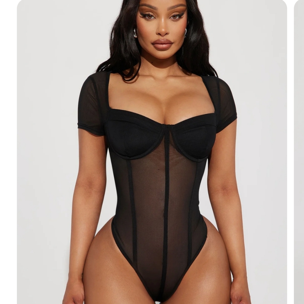 Mila Mesh Bodysuit - Black